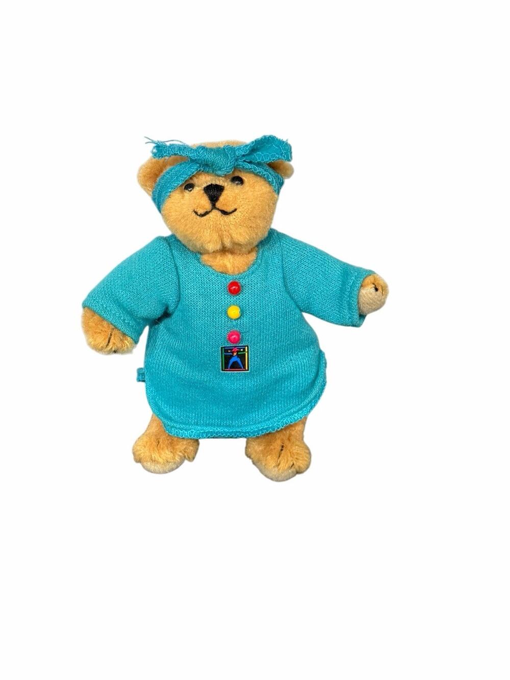Vtg 1995 Pleasant Company American Girl Miss AG Bear jointed 5" Blue Night Shirt